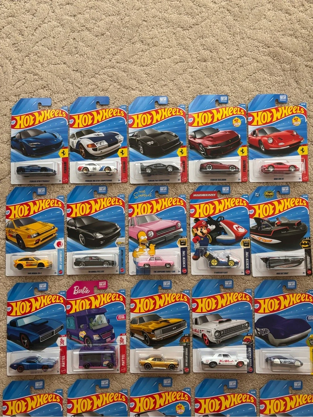 Hot Wheels 2026 Collection including Treasure Hunts
